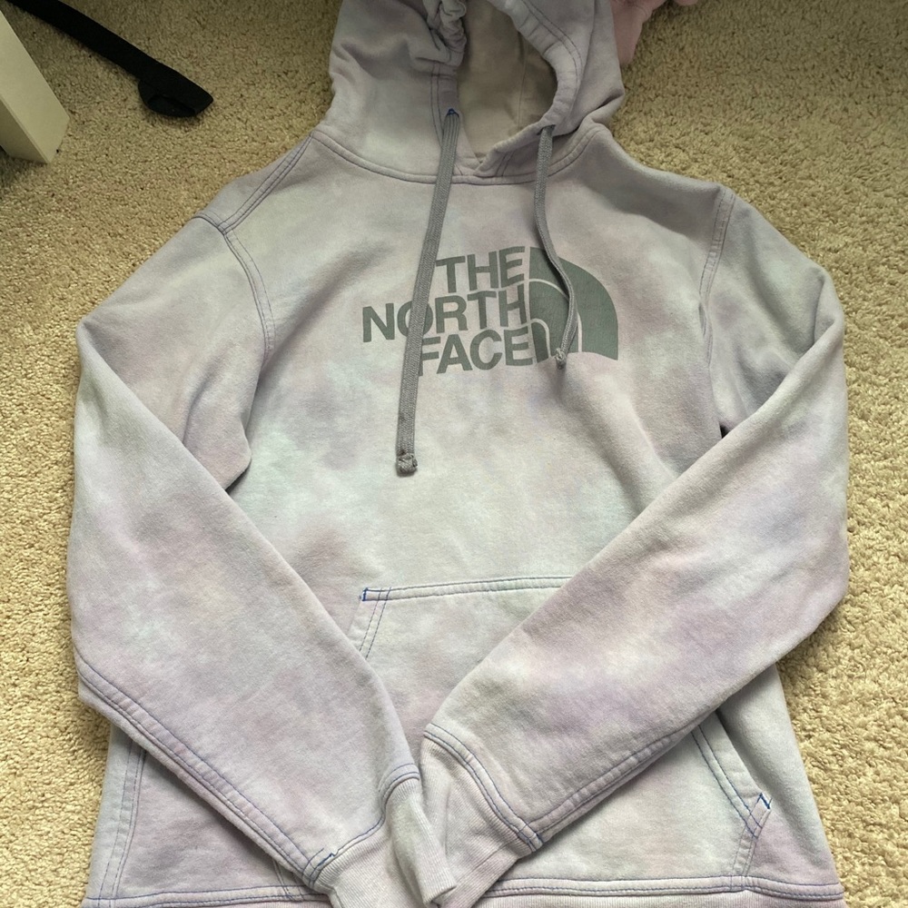 lavender tie dye north face sweatshirt